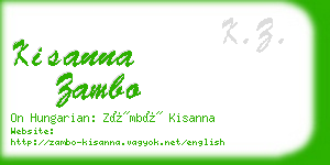kisanna zambo business card